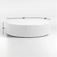 Troupe Marble and Natural Pine Wood 56" Round Coffee Table