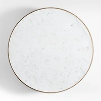 Troupe Marble and Natural Pine Wood 56" Round Coffee Table