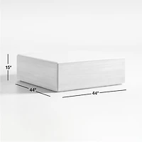 Troupe Marble and Natural Pine Wood 44" Square Coffee Table