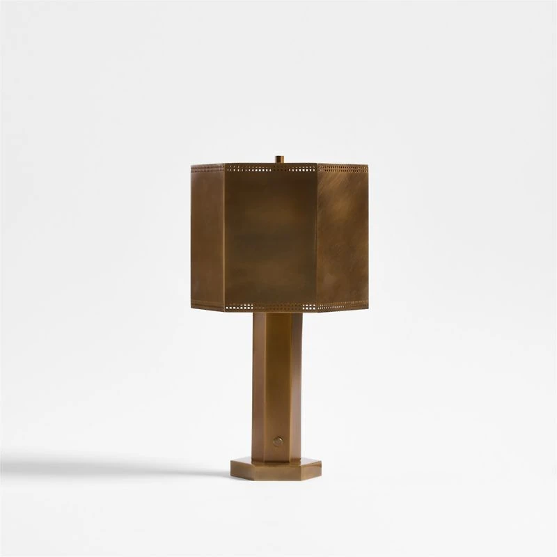 Trousdale Brass Perforated Metal Mini Table Lamp 15"