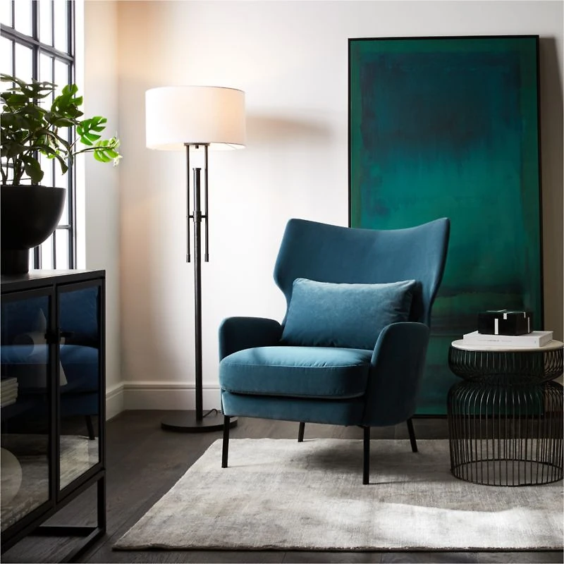 Alex Navy Blue Velvet Accent Chair