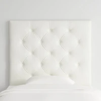 Tufted Linen White Twin Charging Wall-Mounted Headboard