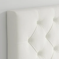 Tufted Linen White Twin Charging Wall-Mounted Headboard
