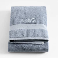Organic Turkish Cotton Fleck Smoke Blue Bath Sheet