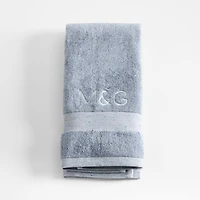 Organic Turkish Cotton Fleck Smoke Blue Hand Towel