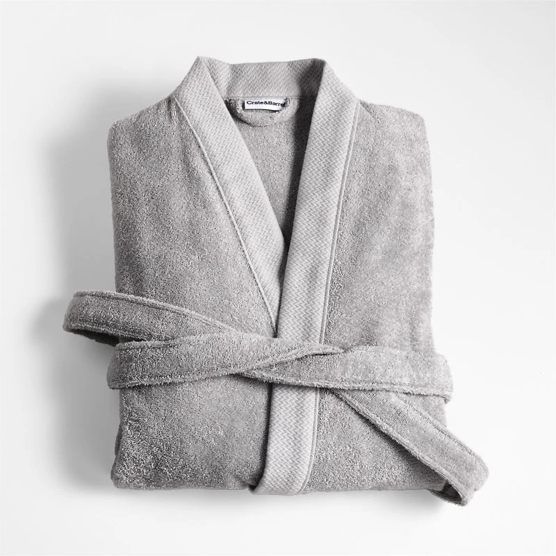 Organic Turkish Cotton Grey Bath Robe L/XL