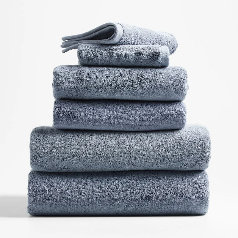 Organic Turkish Cotton Evening Blue Bath Towels