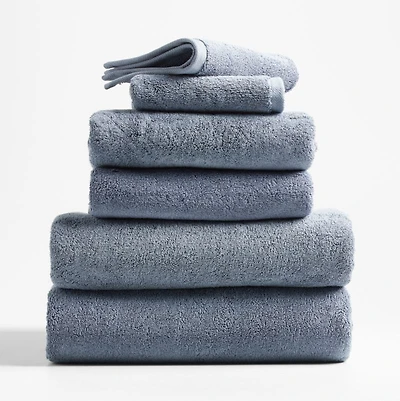 Organic Turkish Cotton Evening Blue Bath Towels