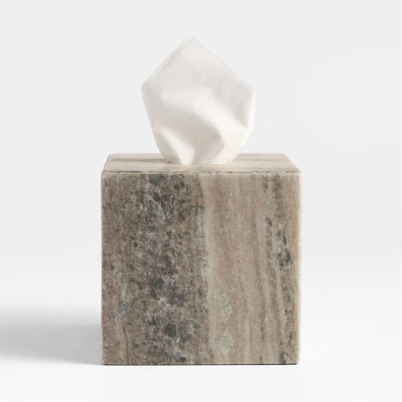 Tuscan Beige Marble Tissue Holder