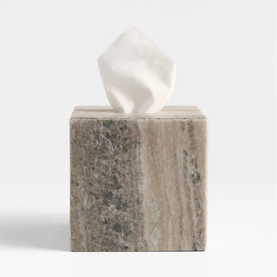 Tuscan Beige Marble Tissue Holder