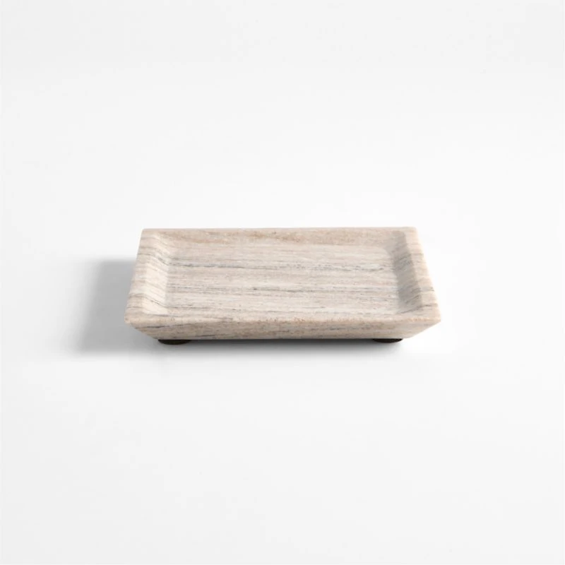 Tuscan Small Beige Marble Square Tray
