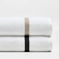 Tuxedo Stripe Organic Cotton Ink Black Hand Towel