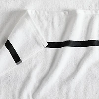 Tuxedo Stripe Organic Cotton Ink Black Hand Towel