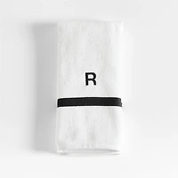 Tuxedo Stripe Organic Cotton Ink Black Hand Towel