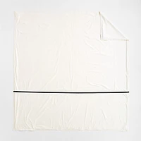 Favorite Organic Cotton Percale Tuxedo Stripe Ink Black Full/Queen Duvet Cover