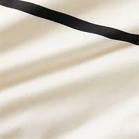 Favorite Organic Cotton Percale Tuxedo Stripe Ink Black Full/Queen Duvet Cover