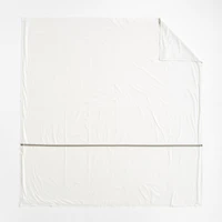 Favorite Organic Cotton Percale Tuxedo Stripe Sand Beige Full/Queen Duvet Cover