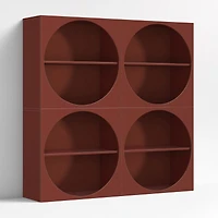 Twiggy Modular Glossy Deep Red Kids Open Bookcases, Set of 4