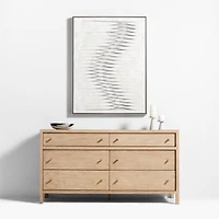 "Twist and Turns" White Canvas 37.5"x49.5" Framed Wall Art Print