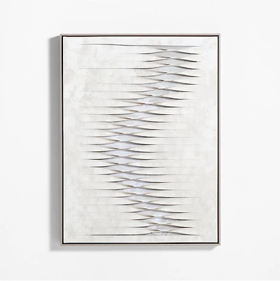 "Twist and Turns" White Canvas 37.5"x49.5" Framed Wall Art Print