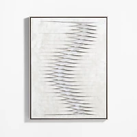 "Twist and Turns" White Canvas 37.5"x49.5" Framed Wall Art Print
