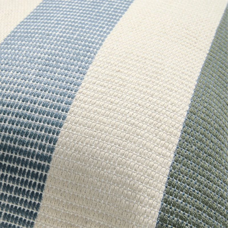 Tonal Textured Stripes 22"x15" Blue Indoor/Outdoor Throw Pillow