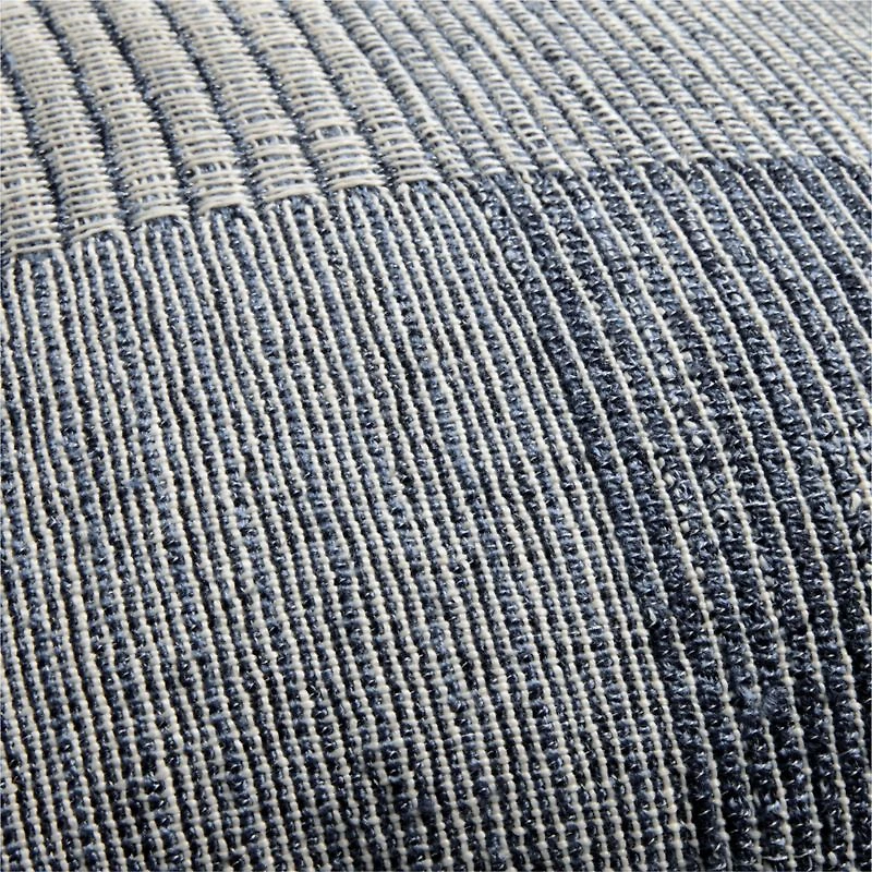 Textured Woven Stripes 20"x20" Blue Indoor/Outdoor Throw Pillow