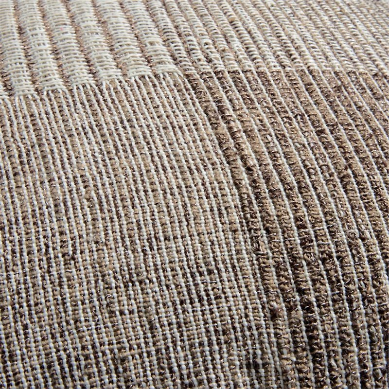 Textured Woven Stripes 20"x20" Deep Brown Indoor/Outdoor Throw Pillow