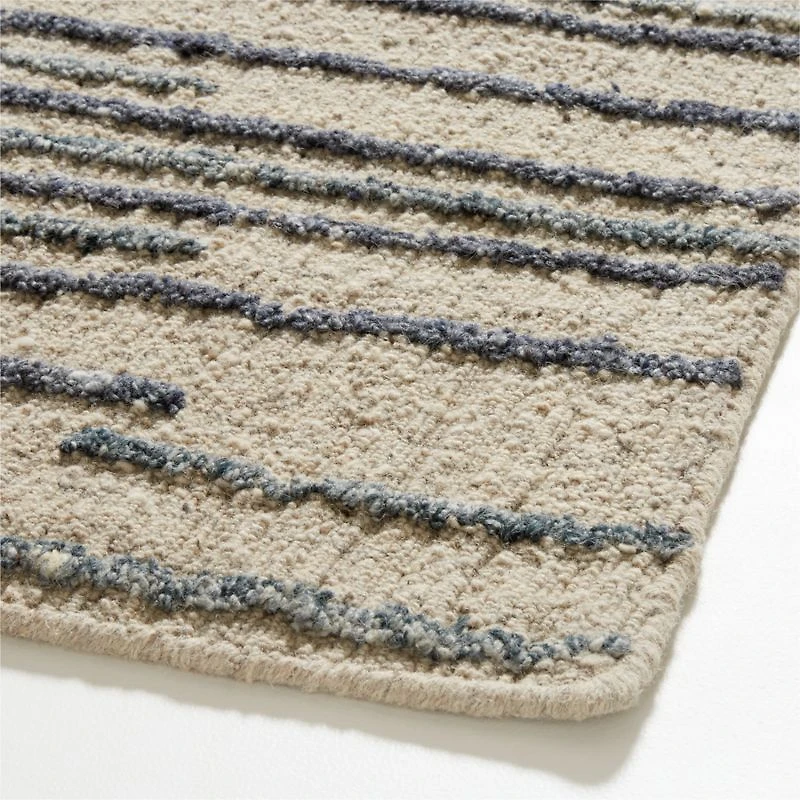 Udaipur Textured Wool Handwoven Grey Area Rug 8'x10'