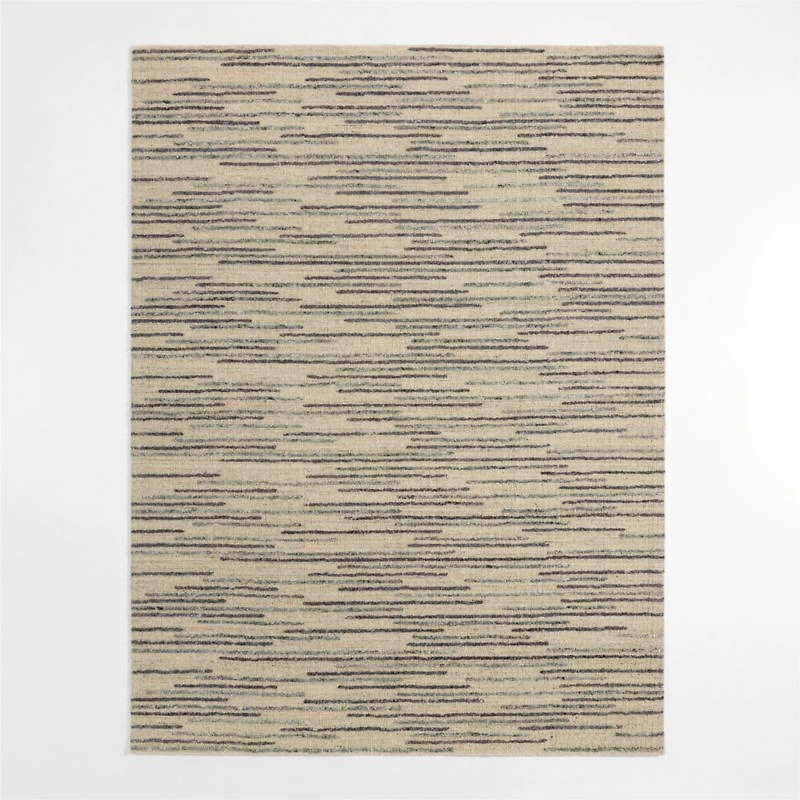 Udaipur Textured Wool Handwoven Grey Area Rug 8'x10'