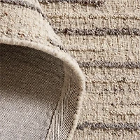 Udaipur Textured Wool Handwoven Stone Grey Area Rug 6'x9'