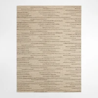 Udaipur Textured Wool Handwoven Stone Grey Area Rug 6'x9'