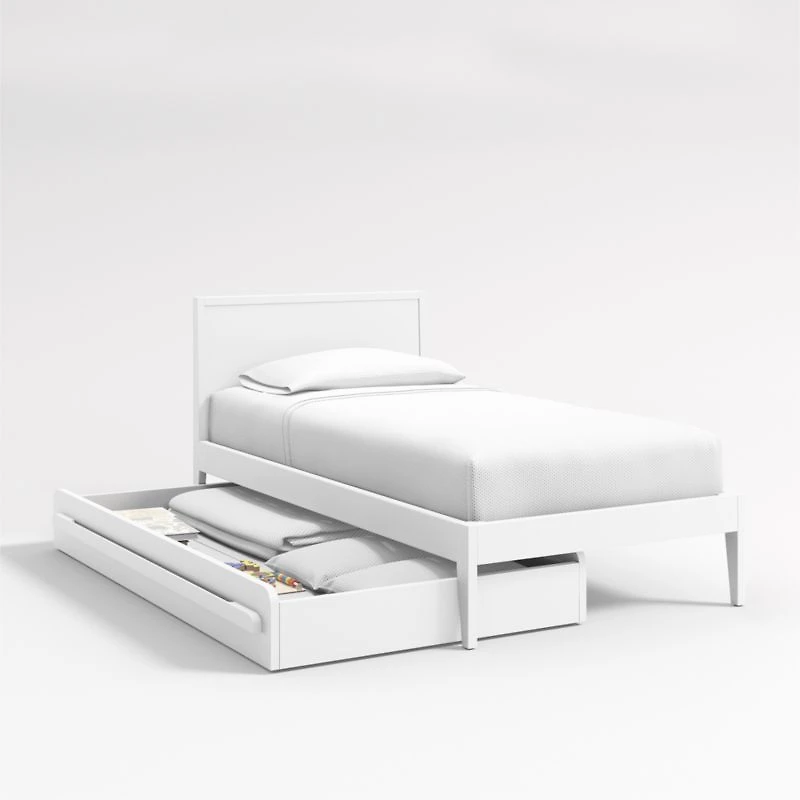 Kids White Twin Trundle Bed