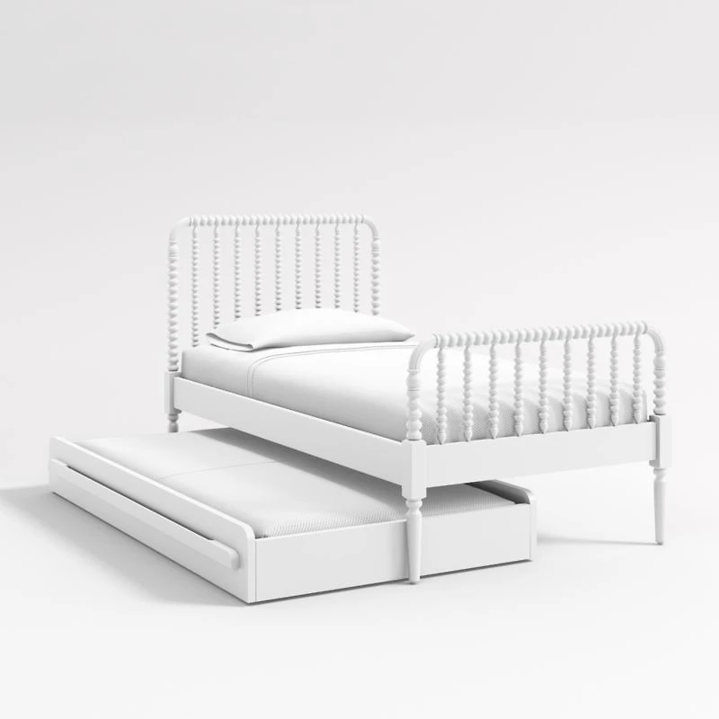 Kids White Twin Trundle Bed