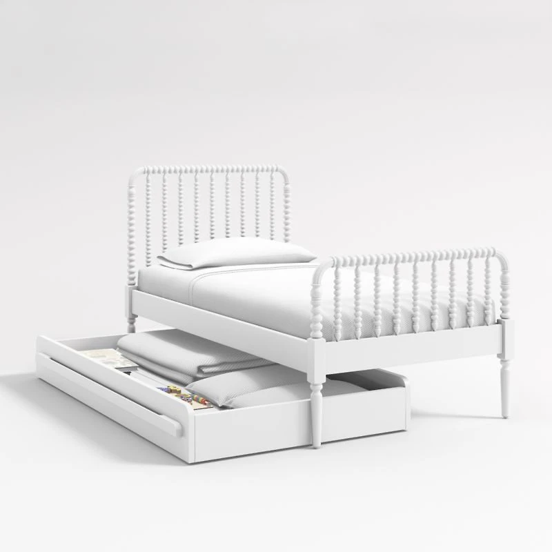 Kids White Twin Trundle Bed