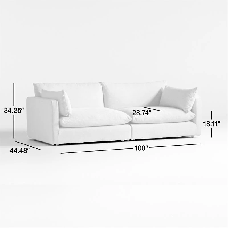 Unwind Modular -Piece Slipcovered Sectional Sofa