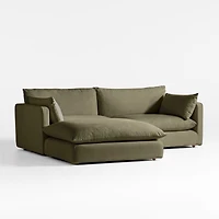 Unwind Modular -Piece Slipcovered Reversible Sectional Sofa