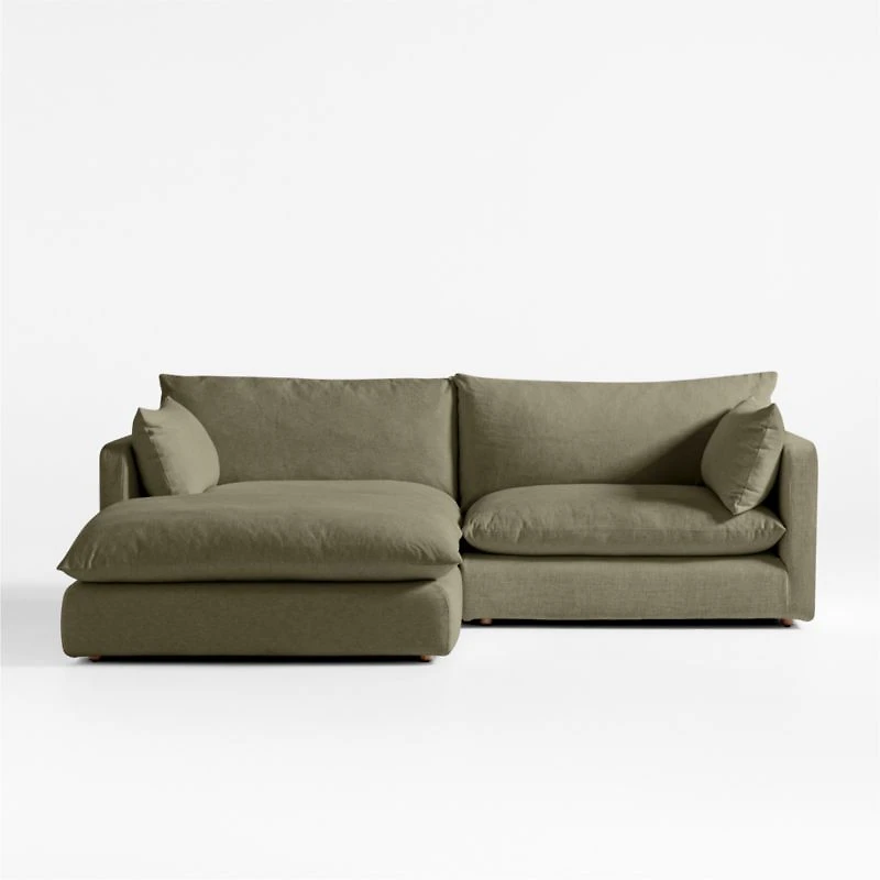 Unwind Modular -Piece Slipcovered Reversible Sectional Sofa