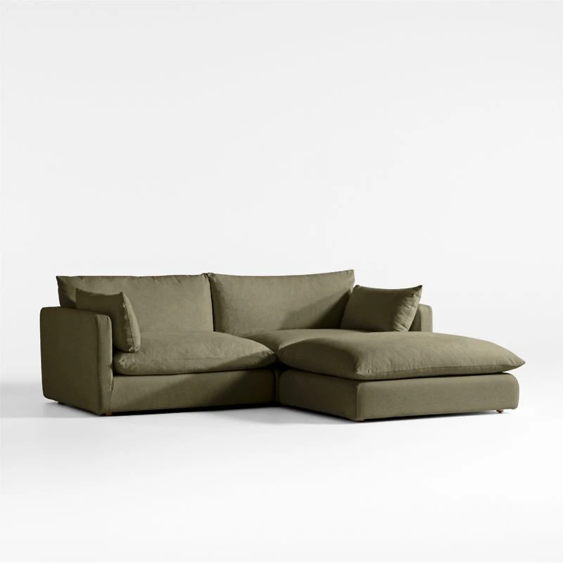 Unwind Modular -Piece Slipcovered Reversible Sectional Sofa