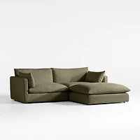 Unwind Modular -Piece Slipcovered Reversible Sectional Sofa