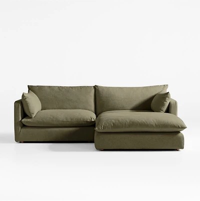 Unwind Modular -Piece Slipcovered Reversible Sectional Sofa