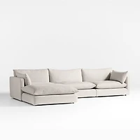 Unwind 4-Piece Reversible Slipcovered Sectional Sofa