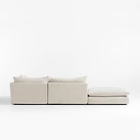 Unwind Modular 4-Piece L-Shaped Slipcovered Sectional Sofa with Ottoman