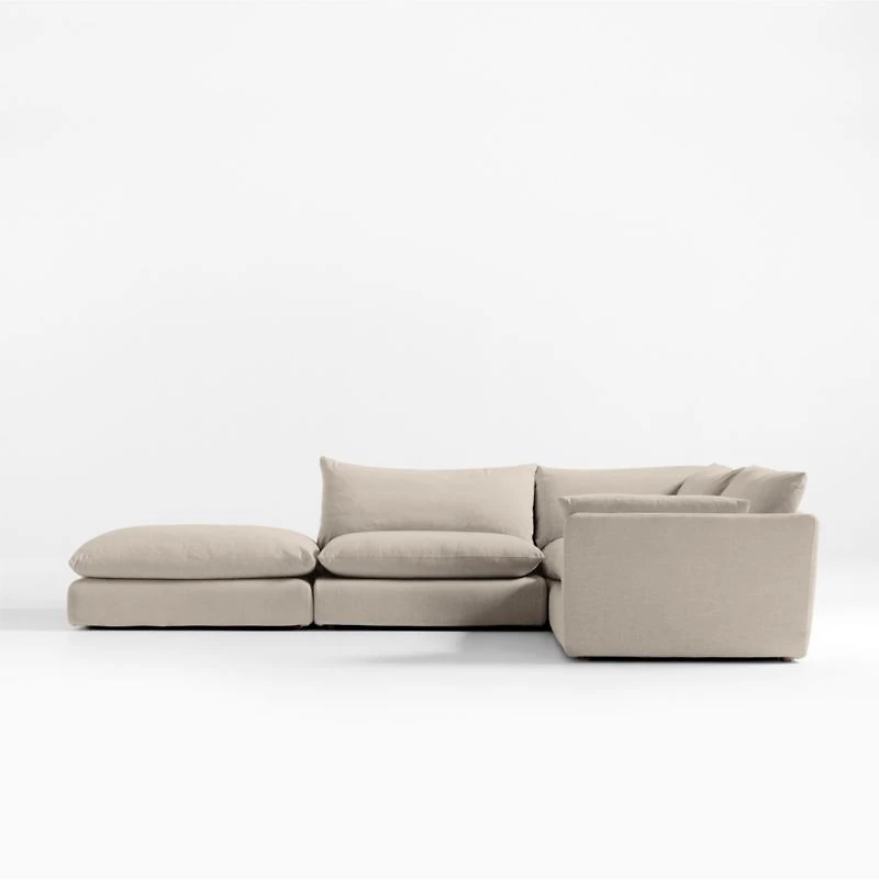 Unwind Modular 4-Piece Slipcovered Sectional Sofa