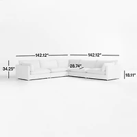 Unwind Modular 5-Piece Slipcovered L-Shaped Sectional Sofa