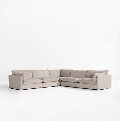 Unwind Modular 5-Piece Slipcovered L-Shaped Sectional Sofa