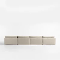 Unwind Modular 4-Piece Slipcovered Double-Chaise Sectional Sofa