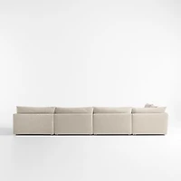 Unwind Modular 6-Piece Slipcovered Corner Sectional Sofa with Chaise Lounge