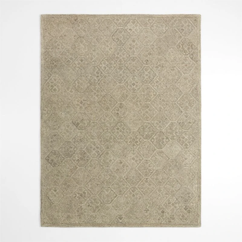 Valencia Wool Handwoven Granite Grey Area Rug 10'x14'