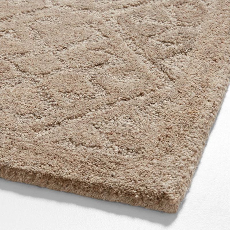 Valencia Wool Handwoven Sandstone Brown Area Rug 8'x10'